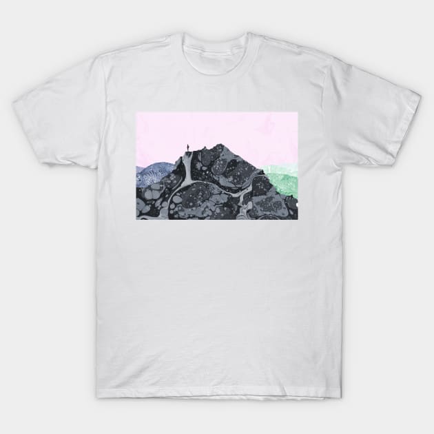 Man at the top and on the edge T-Shirt by MarbleCloud